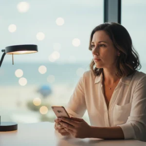 mujer con estres postvacacional